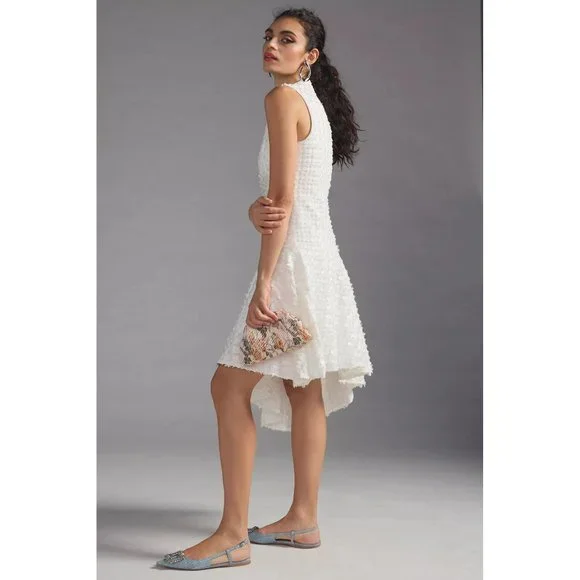 Anthroplogie Eva Franco Textured Asymmetrical Dress w/Floral Sunburst Pattern - Picture 5 of 7